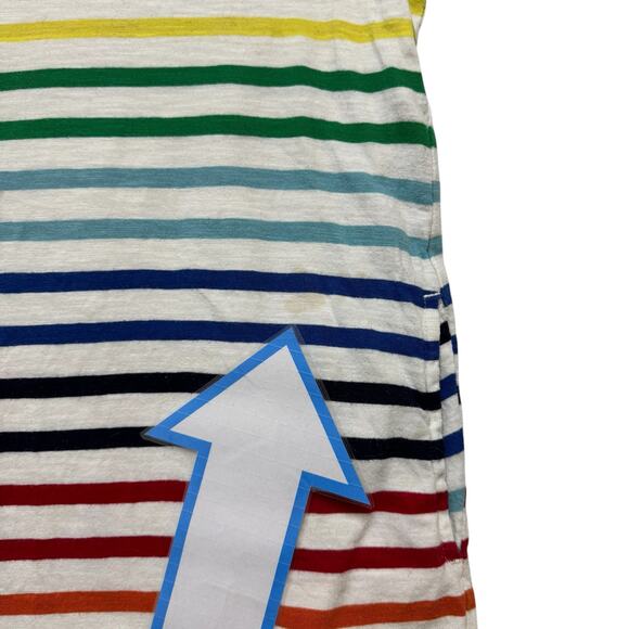 PRIMARY White Rainbow Short Sleeve Knit Dress Size 12 Kids Cotton Pride Pockets - Picture 4 of 5